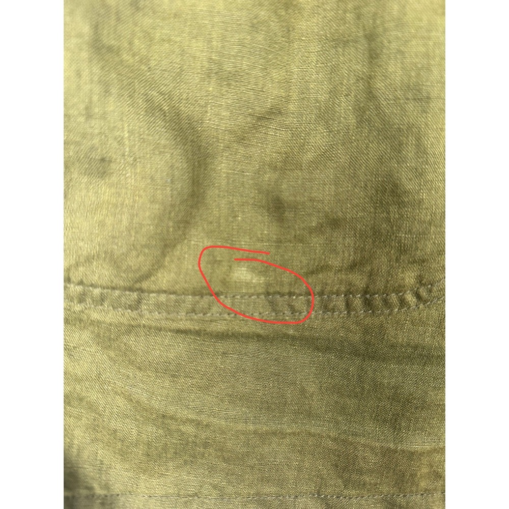 Quince Linen Shorts Womens Large Olive Green Sustainable European Flax Casual - Picture 3 of 6